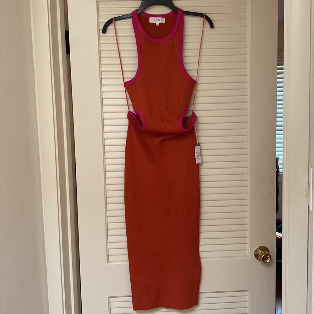 Lucca Women's Knit Sweater MIDI Dress NWT L - Picture 5 of 11
